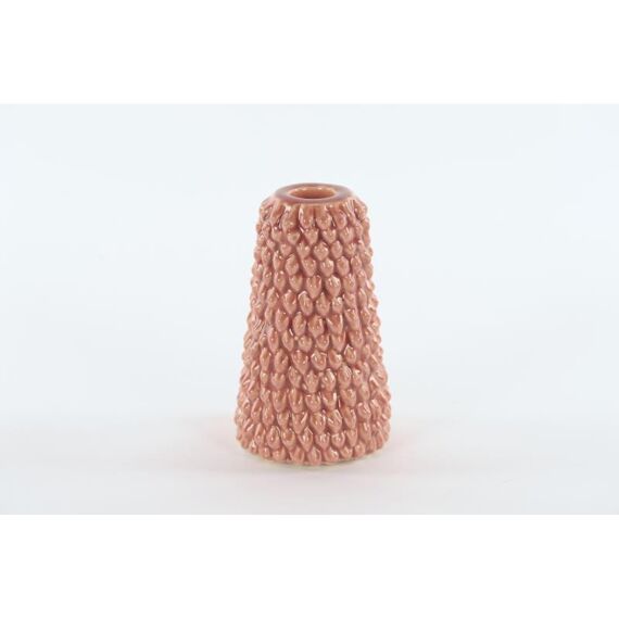 Rasteli Knobby - Kandelaar Keramiek Voor Tafelkaars - Coral Pink - Ø8Xh13Cm