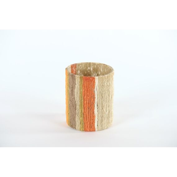 Rasteli Fibri Linedance - Glazen Votief - Multi Orange - Ø10Xh13Cm