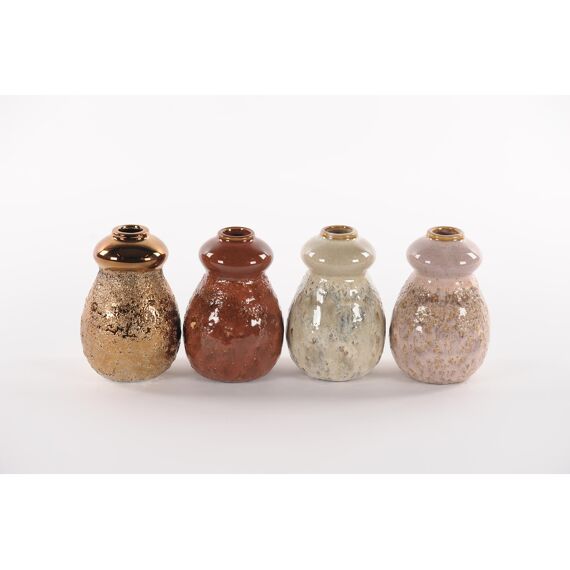 Rasteli Rough Glaze - Vaasje Keramiek - Ø8,2Xh12,2Cm - 4 Assortiment Prijs Per Kleur