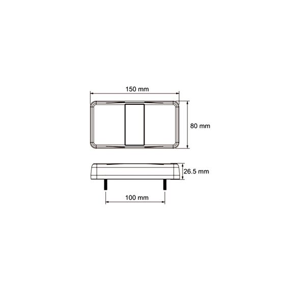 Achterlicht Led 12/24V 3-Functie 1,5M Kabel Glotrac Blister