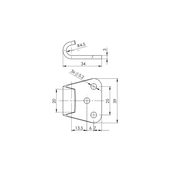 Tegenstuk Voor Schuifgrendel Nzb-11 400Kg