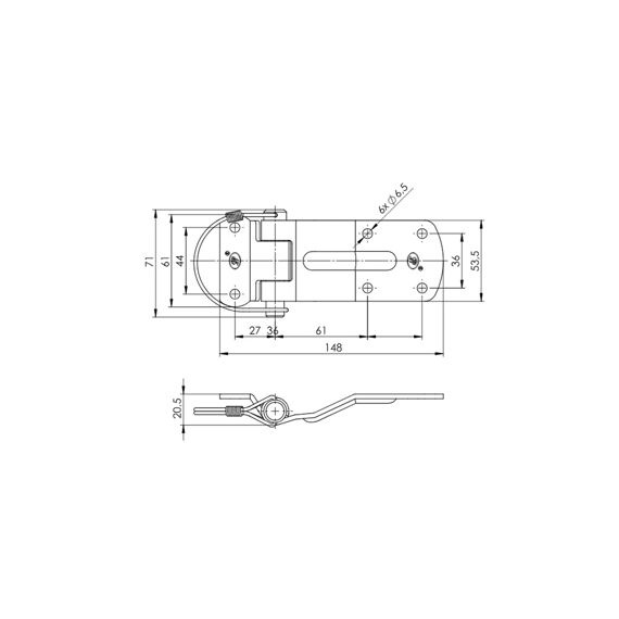 Deur- En Klepscharnier 148X71Mm