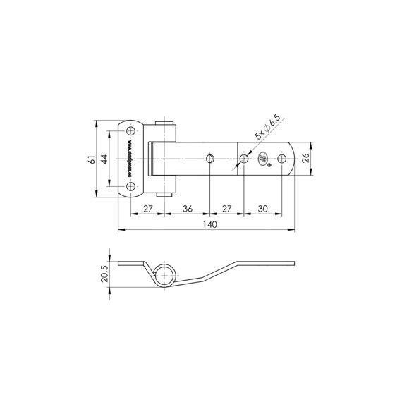 Deur- En Klepscharnier Geplooid 140X61Mm