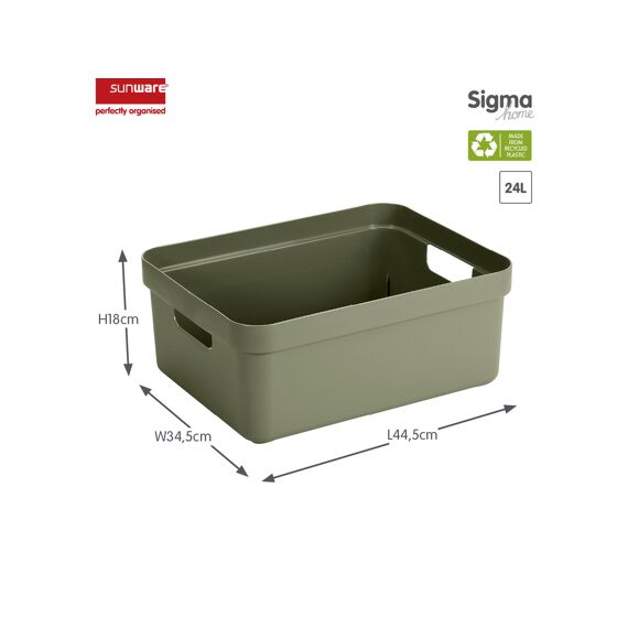 Sigma Home Opbergbox 24L Donkergroen 453X354X183Mm