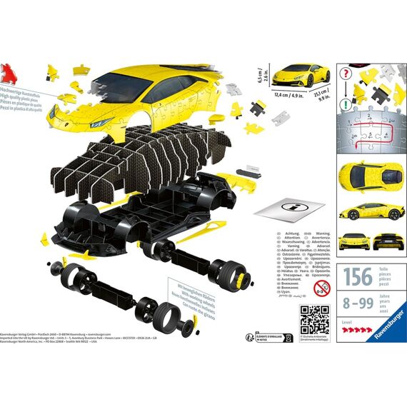 Ravensburger Puzzel 3D Lamborghini Huracan Evo Giallo