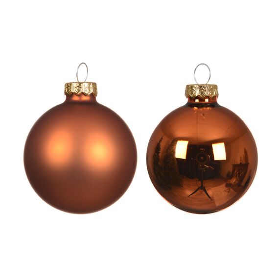 Kerstbal Glas Mix Shiny-Matt Dia3.50Cm Warme Cider