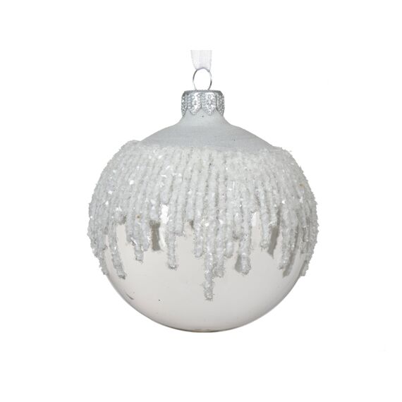 Kerstbal Glas Snow Top Dia8.00Cm Iris Transparant