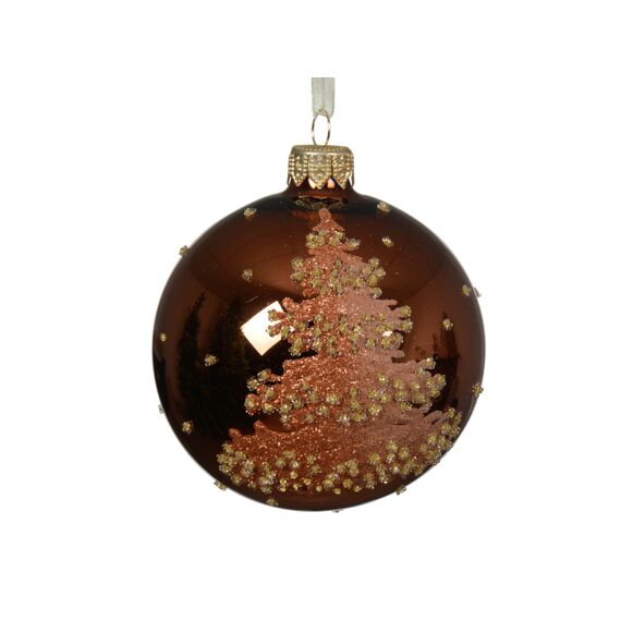 Kerstbal Glas Color Fading Tree Dia8.00Cm Espresso