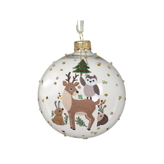 Kerstbal Glas Animal Tree Dia8.00Cm Transparant