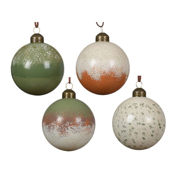 Kerstbal Glas Gold Sparkle Dia8.00Cm 4 Assortiment Prijs Per Stuk