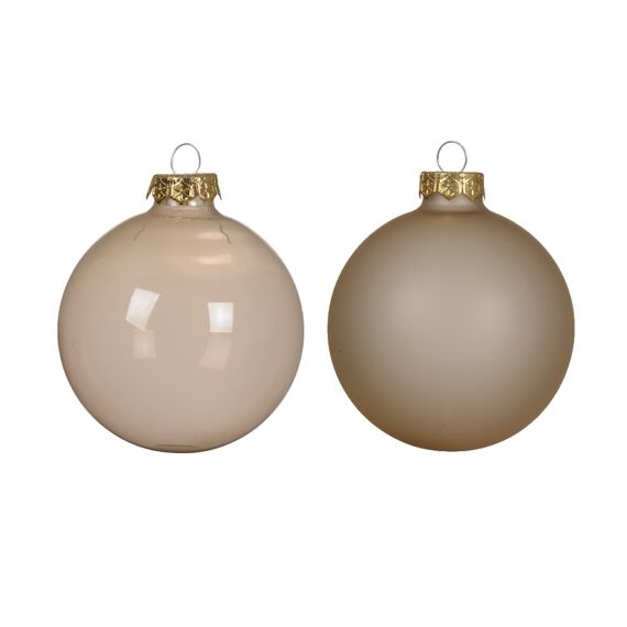 Kerstballen Glas Mix Unsilvered Enamel - Matt Dia8.00Cm Parel