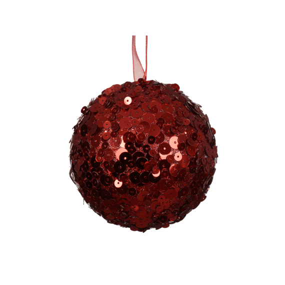 Kerstbal Foam Glitter Kraal Dia8Cm Kerstrood