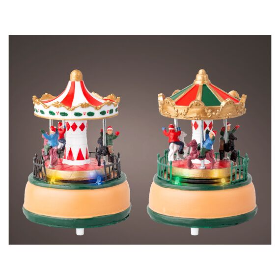 Led Scenery Carousel Plastic Steady Binnen Dia9.50-H12.50Cm-2L Multi 2 Assortiment Prijs Per Stuk