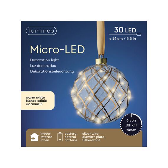 Micro Led Bal Steady Binnen Dia14.00Cm-30L Helder/Warm Wit