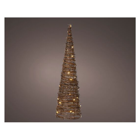 Micro Led Cone Rotan Steady Binnen Dia12.00-H40.00Cm-20L Bruin/Warm Wit