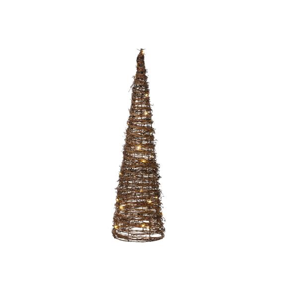 Micro Led Cone Rotan Steady Binnen Dia12.00-H40.00Cm-20L Bruin/Warm Wit