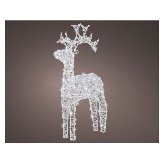 Led Rendier Zacht Acryl Reindeer Flashing Effect L72.00-W23.00-H116.00Cm-120L Transparent/Koel Wit