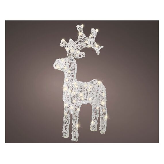 Led Rendier Zacht Acryl Reindeer Steady L36.50-W12.00-H61.00Cm-50L Transparant/Warm Wit