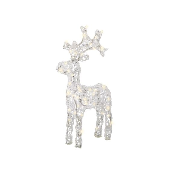 Led Rendier Zacht Acryl Reindeer Steady L36.50-W12.00-H61.00Cm-50L Transparant/Warm Wit