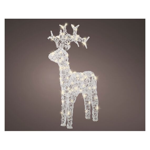 Led Rendier Zacht Acryl Reindeer Flashing Effect L57.50-W18.00-H89.00Cm-80L Transparant/Warm Wit