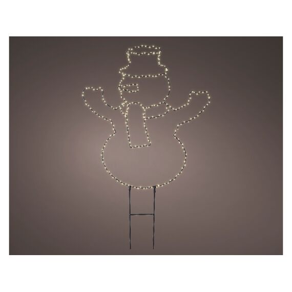 Micro Led Stake Light Ijzer Sneeuwman Steady Buiten L0.50-W51.00-H57.00Cm-300L Zwart/Warm Wit