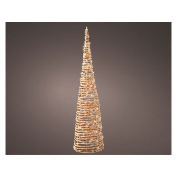 Micro Led Cone Wicker Steady Buiten Dia23.00-H90.00Cm-160L Naturel/Warm Wit