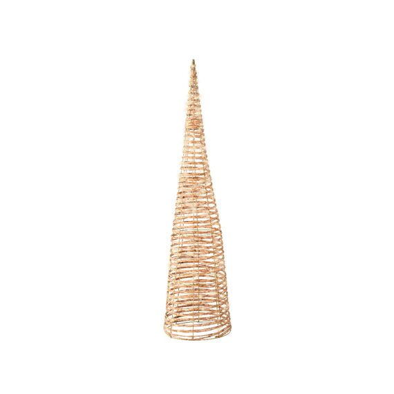 Micro Led Cone Wicker Steady Buiten Dia23.00-H90.00Cm-160L Naturel/Warm Wit