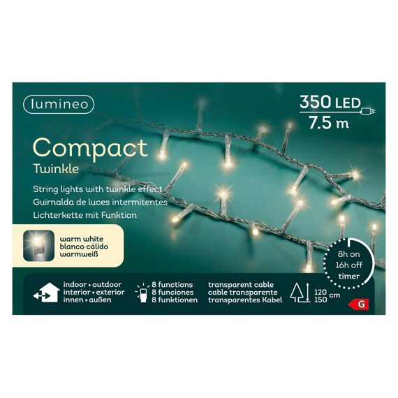 Led Verlichting Compact Twinkel Buiten 750Cm-350L Transparant/Warm Wit