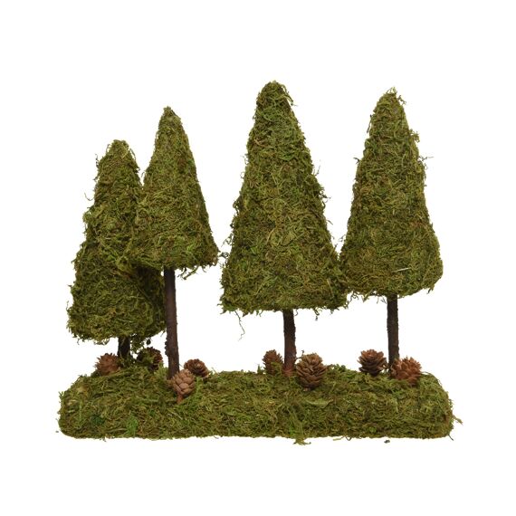 Moss Mini Boom Binnen Moss- Pinecones L8.00-W31.00-H28.00Cm Groen