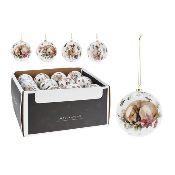 Kerstbal 10Cm Dieren 4 Assortiment Prijs Per Stuk