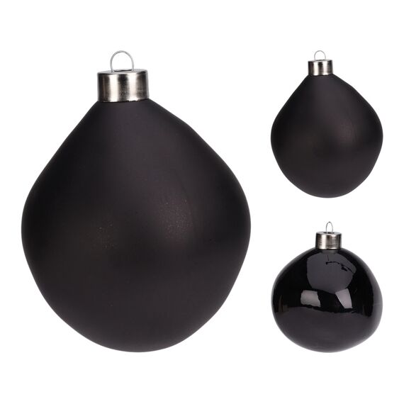 Kerstbal Glas 8Cm Set Van 2 Zwart 2 Assortiment Prijs Per Stuk