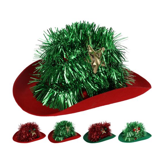 Cowboy Hoed Met Kerstboom 4 Assortiment Prijs Per Stuk