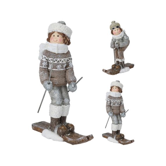 Skiënde Kinderen 11X6X16Cm 2 Assortiment Prijs Per Stuk