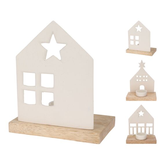 Huis Met Theelicht 13X8X19Cm 3 Assortiment Prijs Per Stuk