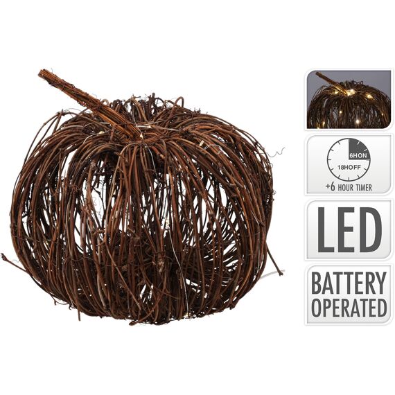 Pompoen Met Led 30Cm Rattan