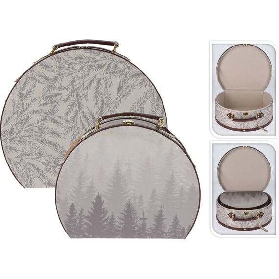 Kerst Koffer S2 Beige Bomen