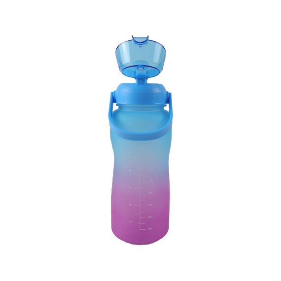 Motiverende Waterfles 2200Ml Blauw - Roze