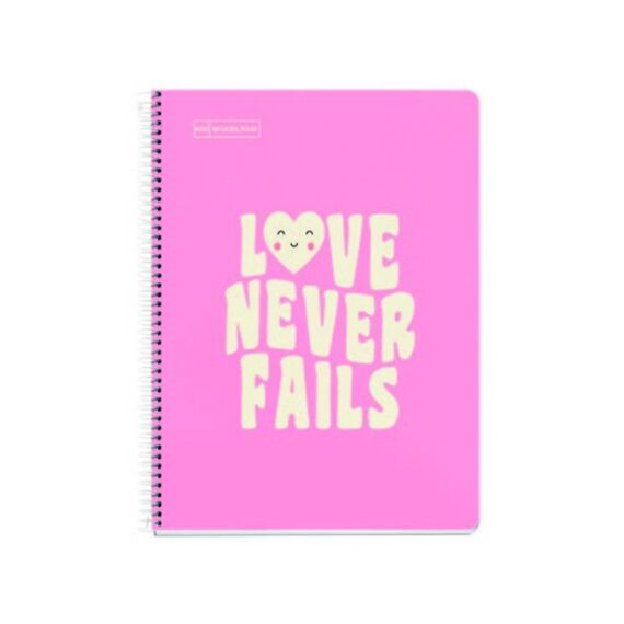 Miquelrius Notebook A4 Messages Roze Geruit 5Mm 80 Bladen 90Gr