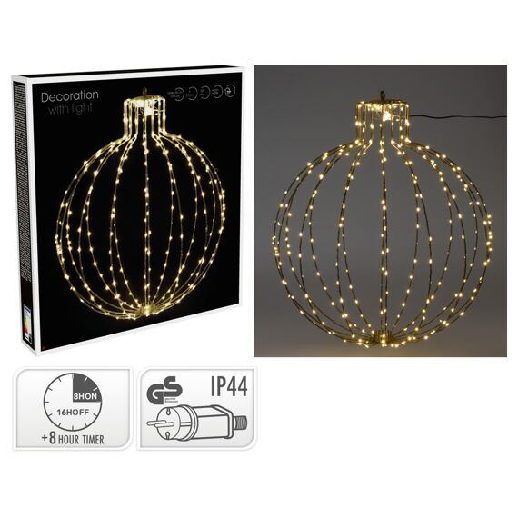 Kerstbal 57Cm Met Led Zwart