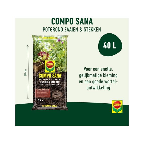 Compo Sana Potgrond Zaaien & Stekken 40 L