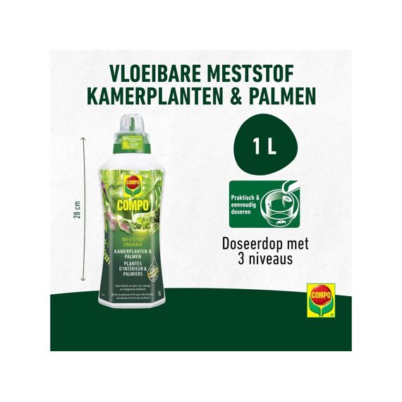 Compo Vloeibare Meststof Kamerplanten & Palmen  1 L