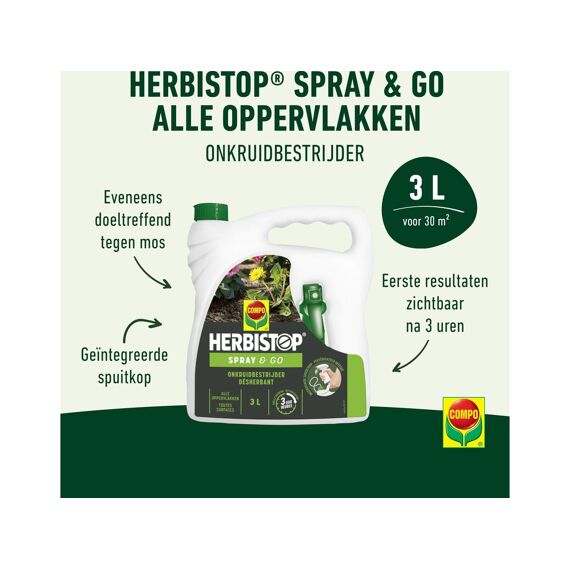 Compo Herbistop Go & Spray Alle Oppervlakken 30 M²  3 L