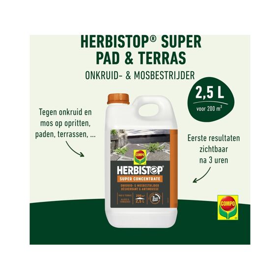 Compo Herbistop Super Paden & Terrassen 200 M²  2,5 L