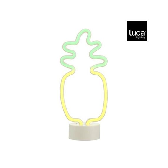 Neon Light Ananas Geel Led Battery Operated - L13Xb8,5Xh29,5Cm