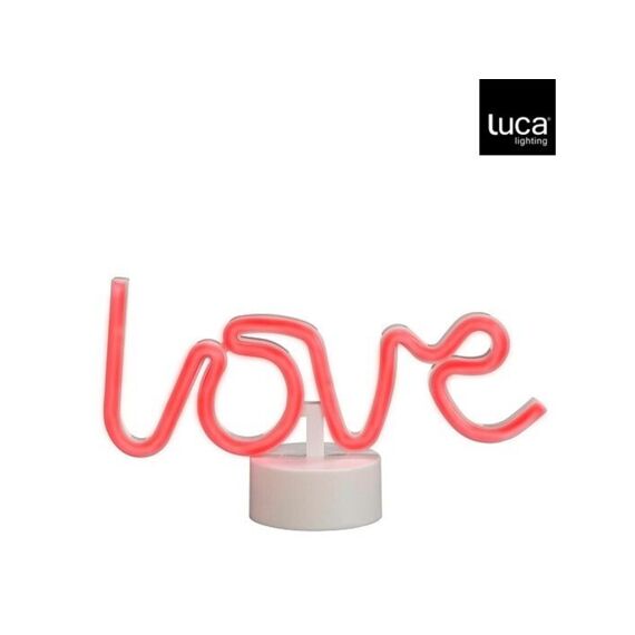 Neon Light Love Roze Led Battery Operated - L16Xb8,5Xh28Cm