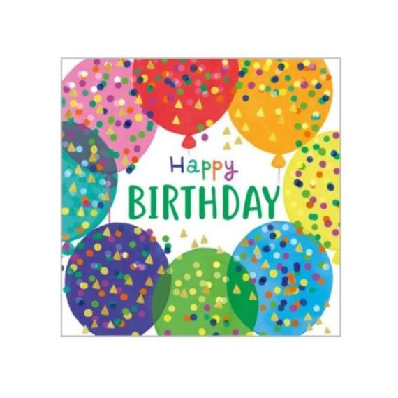 Ppd Balloon & Birthday Servetten 25X25Cm - 20 Stuks