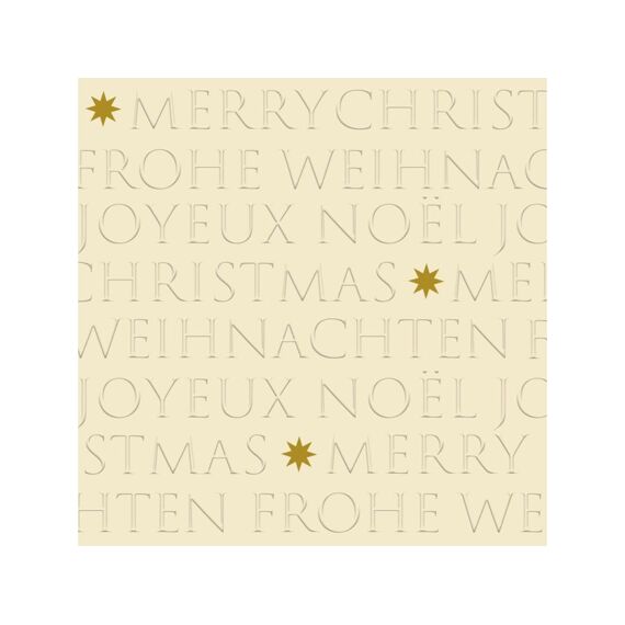 Ppd Christmas Embossed Off-White Relief Servetten 25X25Cm - 20 Stuks