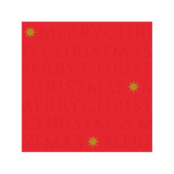 Ppd Christmas Embossed Red Relief Servetten 25X25Cm - 20 Stuks