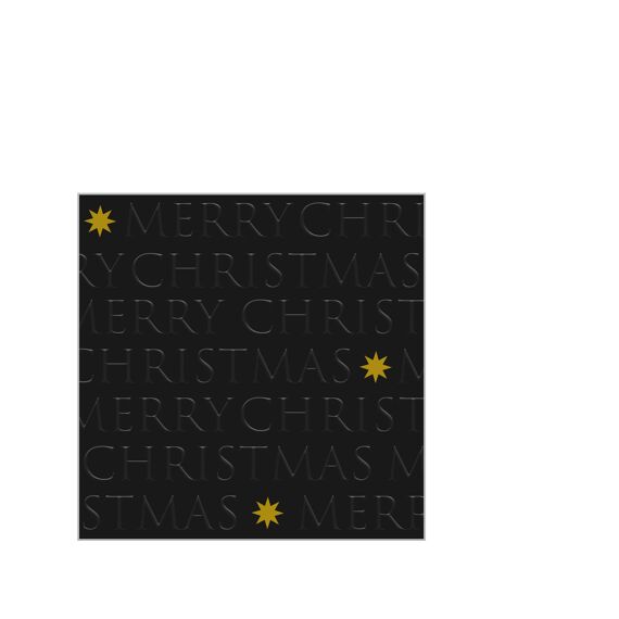 Ppd Christmas Embossed Black Solid Servietten 25X25Cm - 20 Stuks