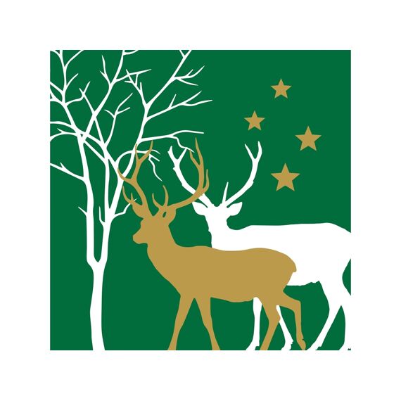 Ppd Winter Deers Green Servetten 33X33Cm - 20 Stuks